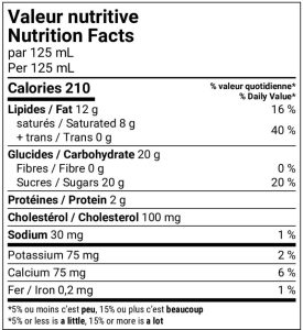 Vanille caramel valeur